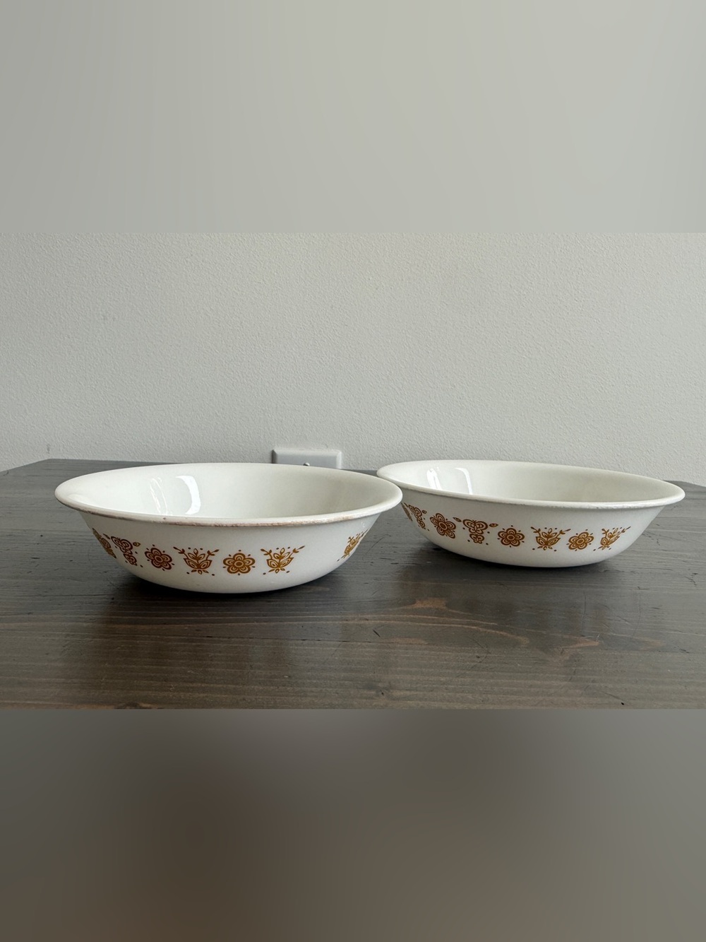 2 x vintage age Corelle butterfly gold